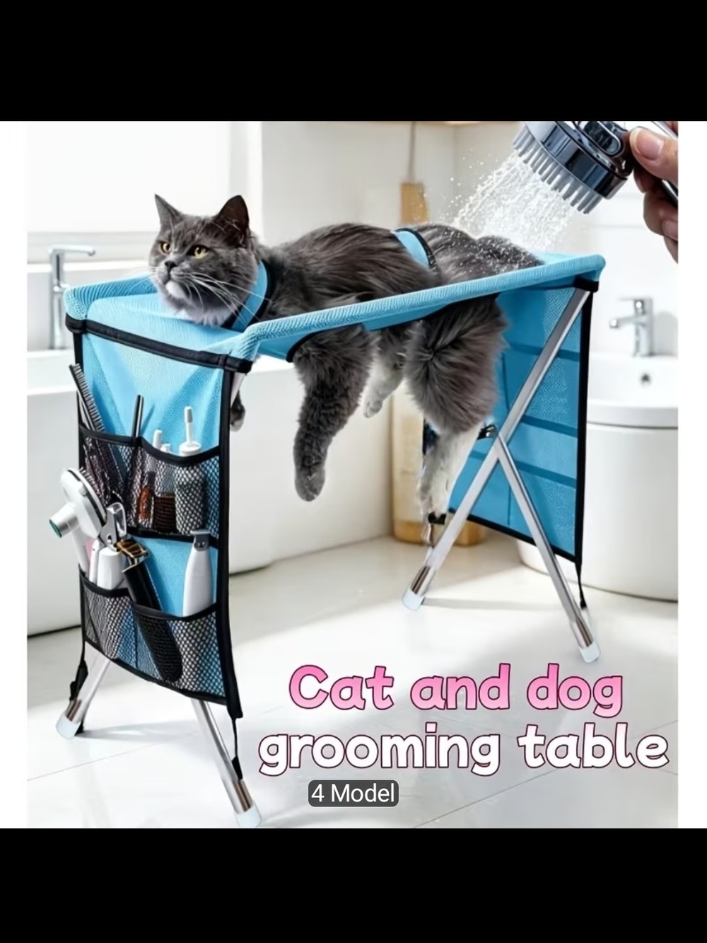 Blue Pet Grooming Table for Cats and Dogs - Portable Grooming Station